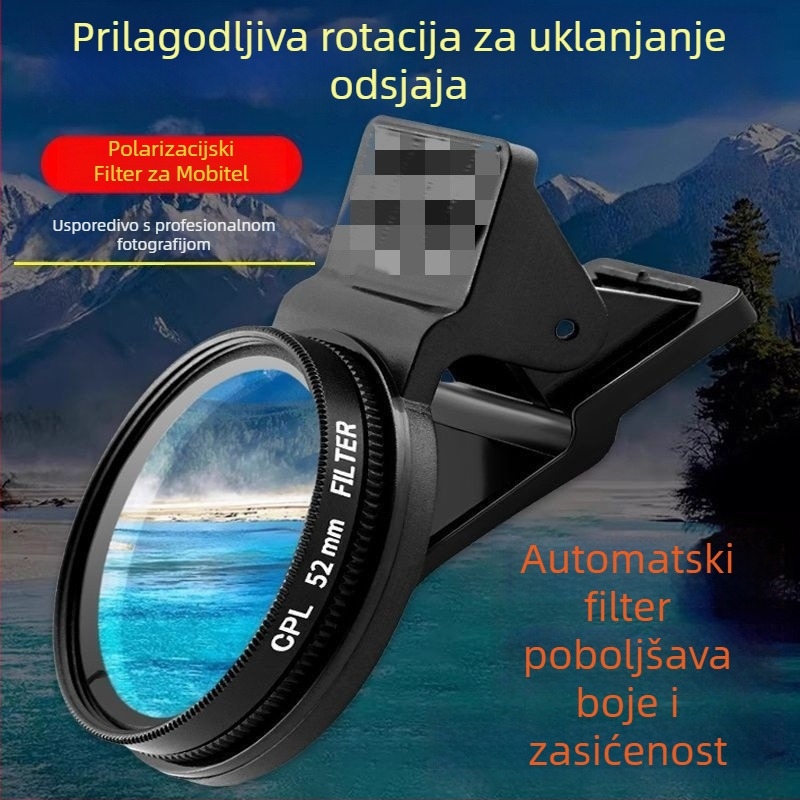 Polarizacijski filter za mobilni telefon s klipom – CPL polarizator za uklanjanje odsjaja – HD filter