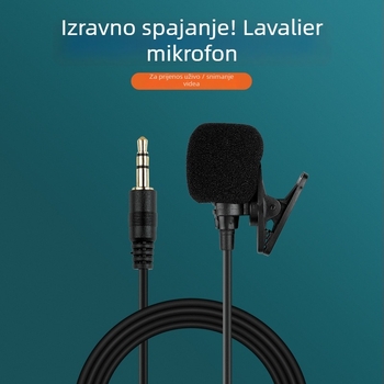 Lavalier mikrofon za snimanje i prijenos uživo, model D023, frekvencijski odziv 60 Hz-15 kHz, SNR ≥100 dB, kućište ABS