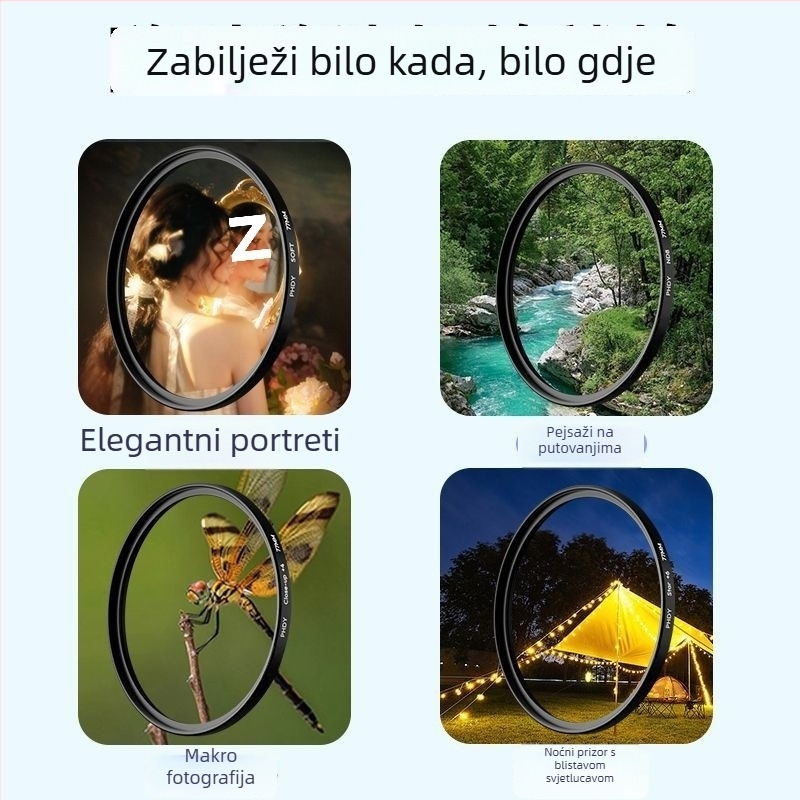 Set filtara s klipsom za fotografiranje na mobitel: CPL polarizator, makro, zvjezdano svjetlo, mekani fokus, ND redukcija