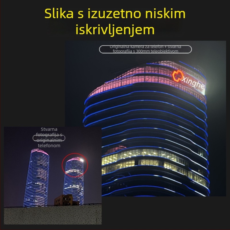 Teleobjektiv za mobitel 300 mm, TL300, JM, aluminijska legura i optičko staklo, univerzalna kompatibilnost s mobitelima