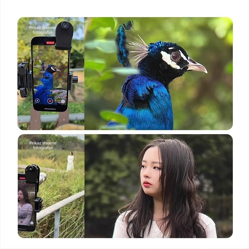 Motor Microsen teleobjektiv za mobilni telefon, 40x ručni zum, kompatibilan s većinom pametnih telefona