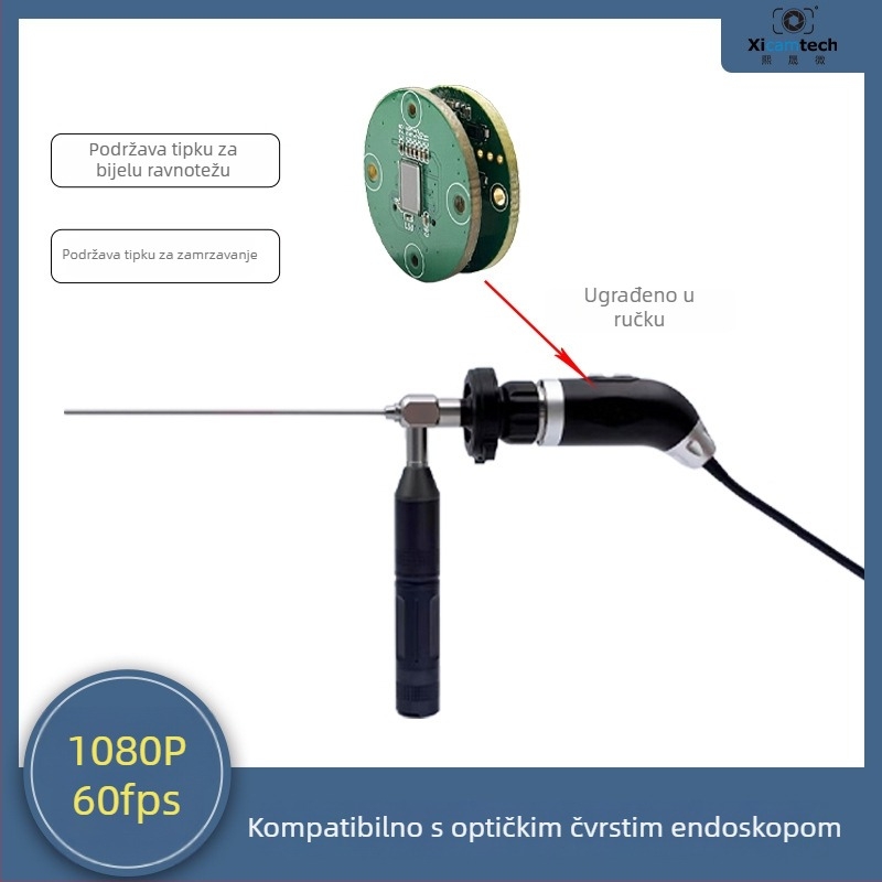 Rigidna endoskopska kamera s tvrdom cijevi, 2 MP senzor, 1080p60, USB 2.0, fiksni fokus