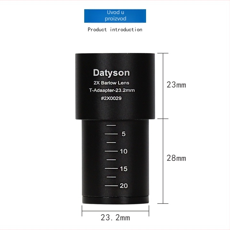 Datyson pribor za biološki mikroskop, 2X Barlow leća, sučelje 23,2 mm, model 2X0029