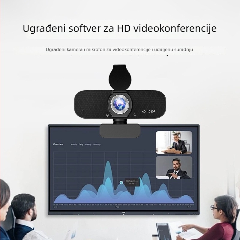 Konferencijska kamera s 2MP senzorom, maksimalna rezolucija 2592x1944, 30FPS, USB 2.0, ugrađeni mikrofon