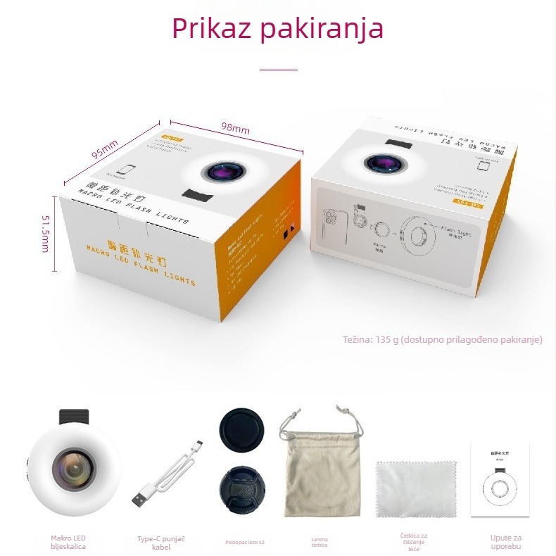 Makro rasvjeta za bliske fotografije s telefonom — Model: LQ-191, Marka: Other, Kompatibilno s LQ-191, Licencirane privatne marke: Da