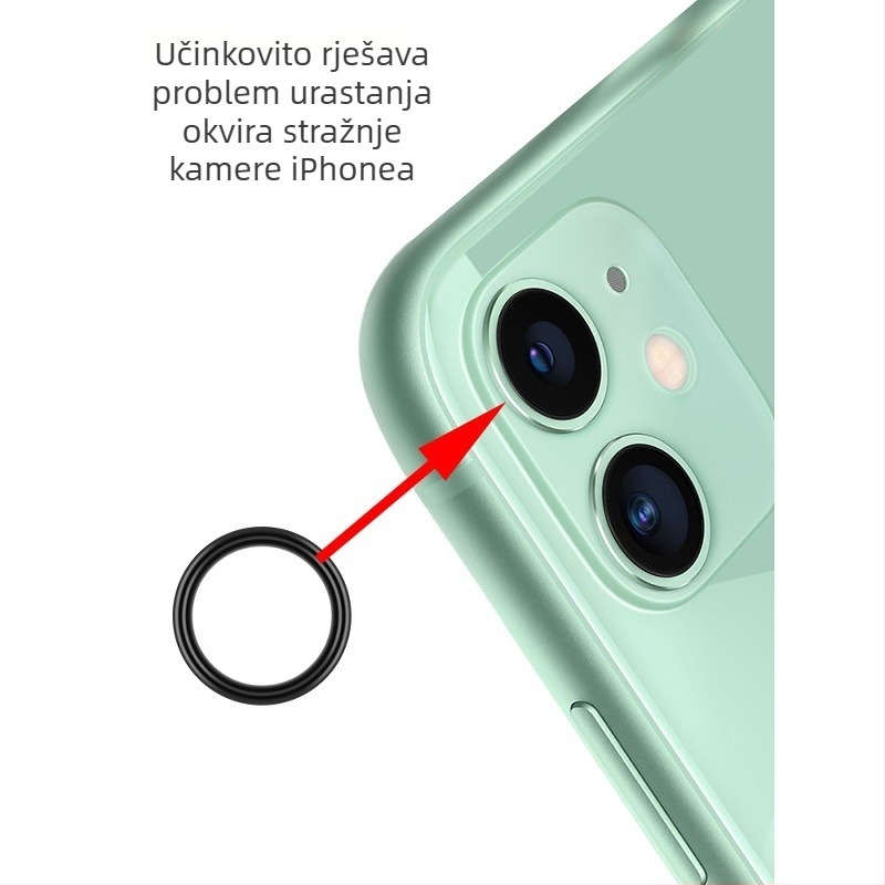 Kružni zaštitnik kamere mobitela za Apple stražnji objektiv, vodootporan, otporan na potonuće, brtvljenje, gumeni prsten ublažavanja
