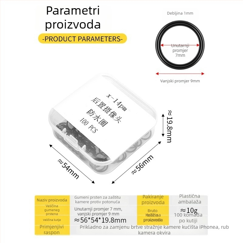 Kružni zaštitnik kamere mobitela za Apple stražnji objektiv, vodootporan, otporan na potonuće, brtvljenje, gumeni prsten ublažavanja