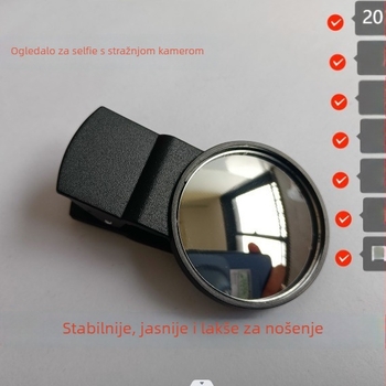 Univerzalni clip-on objektiv za telefone i tablete – stražnja leća, ogledalo za šminkanje za selfie, HD široki kut, kompaktan i prenosiv