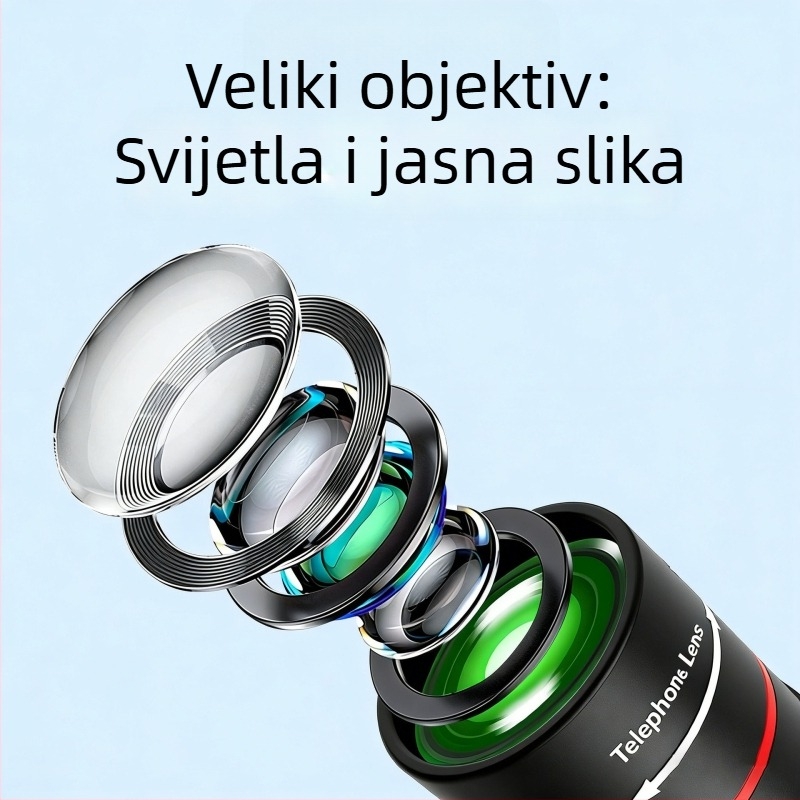 18× optički zum za mobilni telefon, vanjski teleobjektiv za prijenos uživo s koncertima