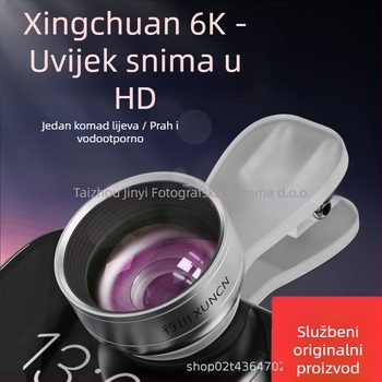 Xingchuan 6K vanjska širokokutna leća za mobitele – prašnootporna i vodootporna HD staklena leća, kompatibilna s Androidom i iOS