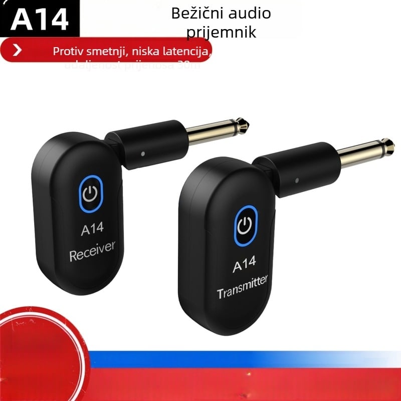 A14 bežični audio transceiver za električnu gitaru, kompaktan gitaristički audio sustav s mini transmiterom i prijemnikom, ABS kućište