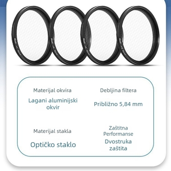 Okretni filter svjetlosnih zvijezda za fotografiju - 8-lučni zvjezdani efekt - Shinyang k8970, univerzalna kompatibilnost