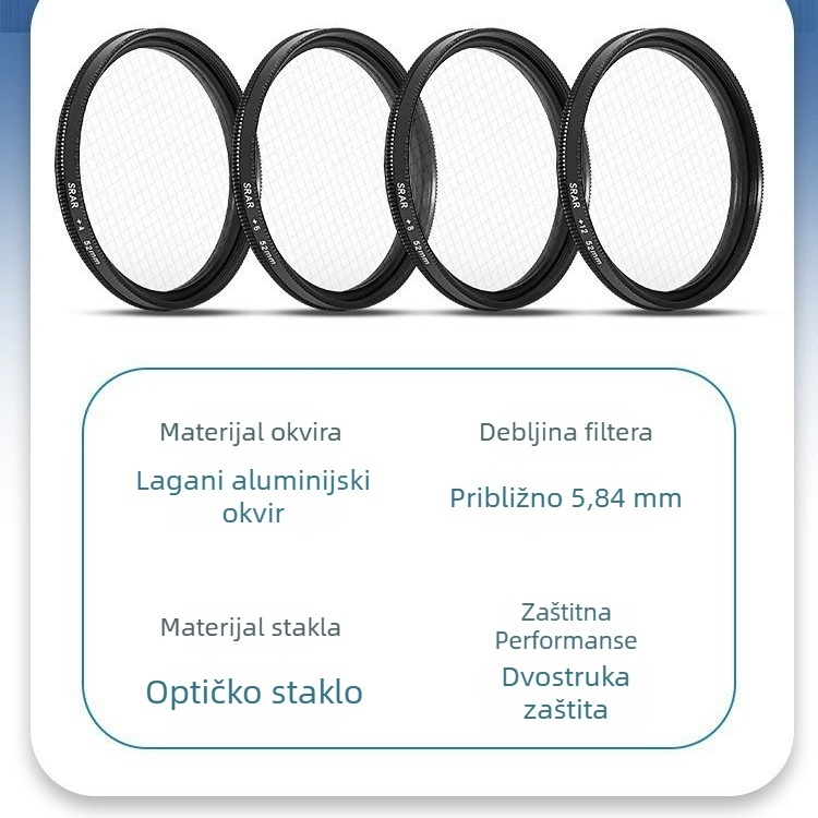 Okretni filter svjetlosnih zvijezda za fotografiju - 8-lučni zvjezdani efekt - Shinyang k8970, univerzalna kompatibilnost
