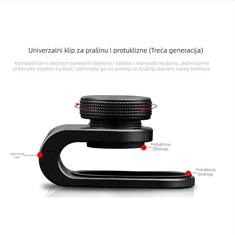 Univerzalni metalni klip za objektiv mobitela – protuklizni i zaštita od prašine (Brand: IBOOLO, Model: MCP, Kompatibilan s Apple i 98% pametnih telefona)