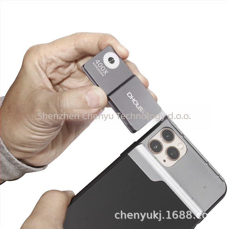 Telefonski mikroskop s LED rasvjetom, kompatibilan s iPhone 16/15/14 Pro Max, 400× povećanje