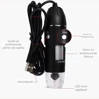 Prijenosni digitalni mikroskop za znanost i obrazovanje, 1000x povećanje, LED rasvjeta, kamera (Brand: cz; Opseg primjene: znanost i obrazovanje; Povećanje: 1000x)