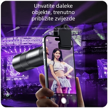 Teleobjektiv za mobitel 400 mm za koncertne portrete; univerzalno za mobilne telefone; optičko staklo + aluminijska legura; brend JOVOCN