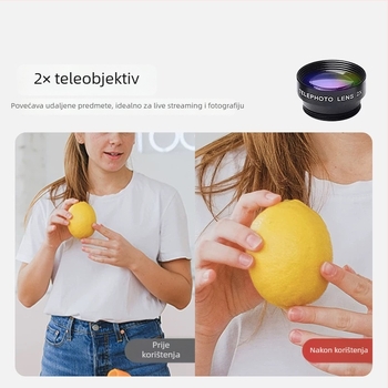 LIGINN Xh-500 Pet-in-One vanjski set objektiva za pametne telefone sa širokokutnim, makro, riblje oko, CPL; kompatibilno s iPhone, Samsung, Huawei, Xiaomi, OPPO i većina pametnih telefona