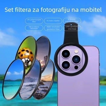 Set filtara za mobitel s CPL polarizatorom, ND filtrom, klips dizajnom, 8-slojnom premazom