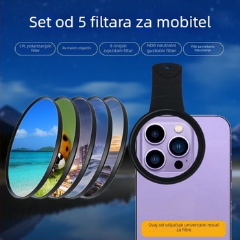 Set filtara za mobitel s CPL polarizatorom, ND filtrom, klips dizajnom, 8-slojnom premazom