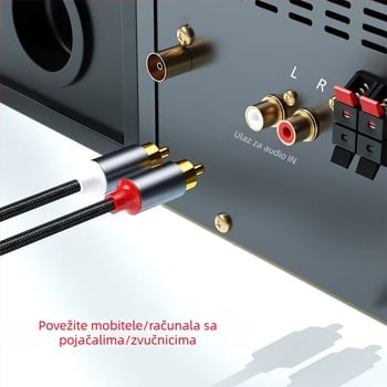 Kabel 3,5 mm za dualni RCA, stereo, bakren vodič s pozlaćenim premazom
