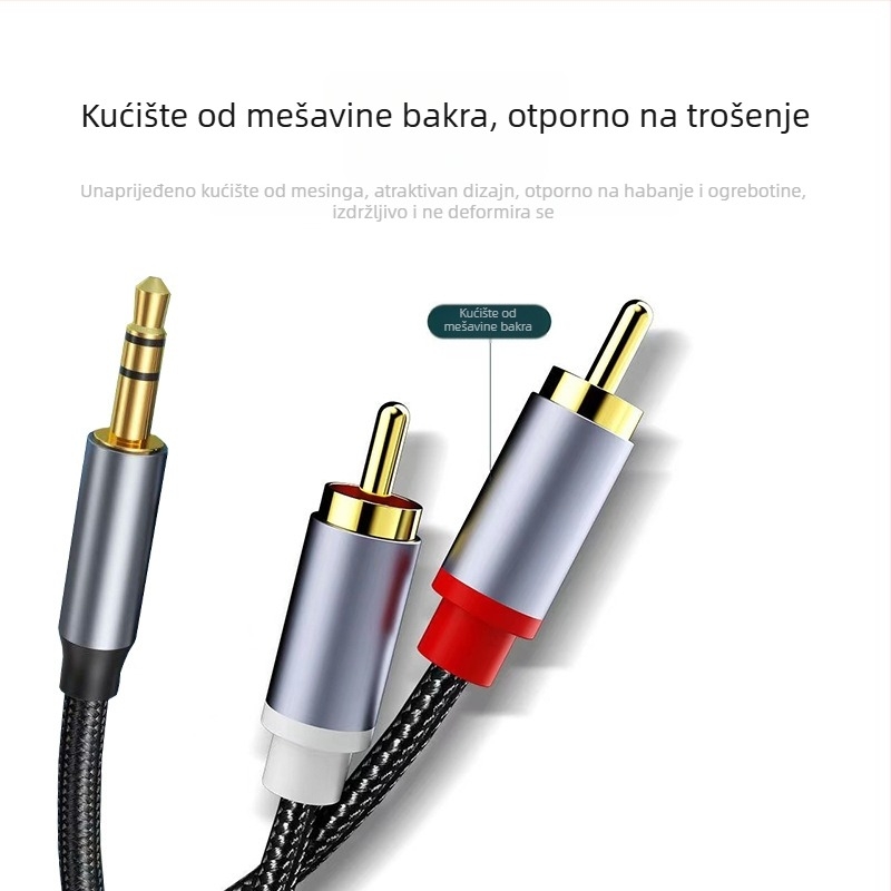 Kabel 3,5 mm za dualni RCA, stereo, bakren vodič s pozlaćenim premazom