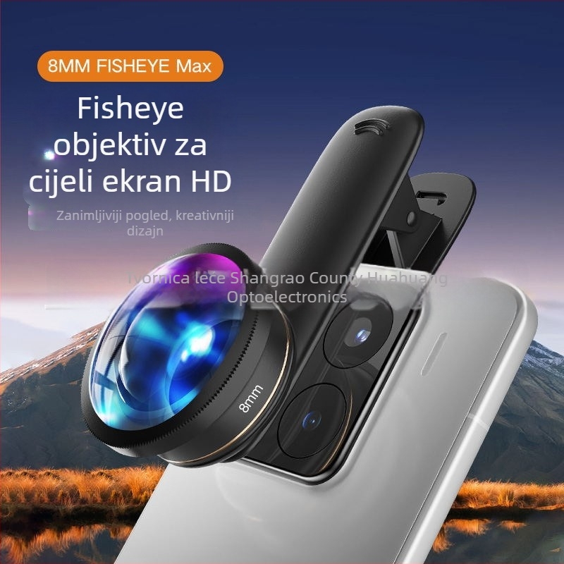 8mm fisheye objektiv za pametne telefone – Brilliant marka, model 8mm, univerzalna kompatibilnost