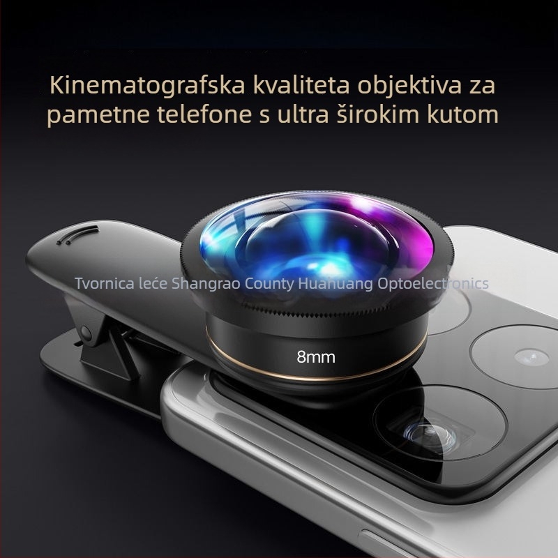 8mm fisheye objektiv za pametne telefone – Brilliant marka, model 8mm, univerzalna kompatibilnost