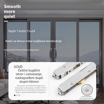 Donji kotač za balkonska klizna vrata, nehrđajući čelik, model YTMDHG, marka Shouli, pogodno za klizna vrata i ormariće