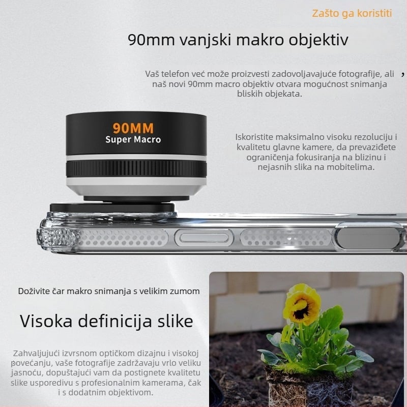FST Baivi Pro Lens – obnovljeni makro objektiv za pametne telefone; kompatibilan s Huawei, Xiaomi, OPPO, VIVO, Apple i Samsung; pokriva 95% modela; licencirana privatna marka