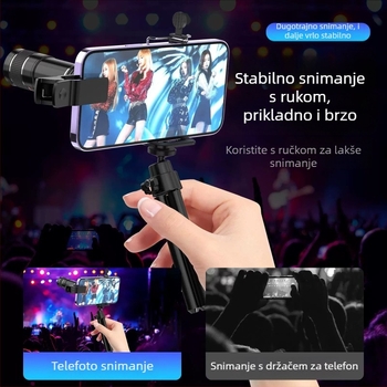 Monokularni teleskop za mobitel 20x, univerzalna kompatibilnost, inkludeni dodaci