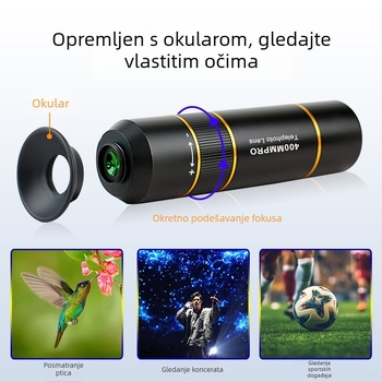 Vanjski teleobjektiv za mobilne telefone, profesionalno snimanje, univerzalna kompatibilnost, model 1