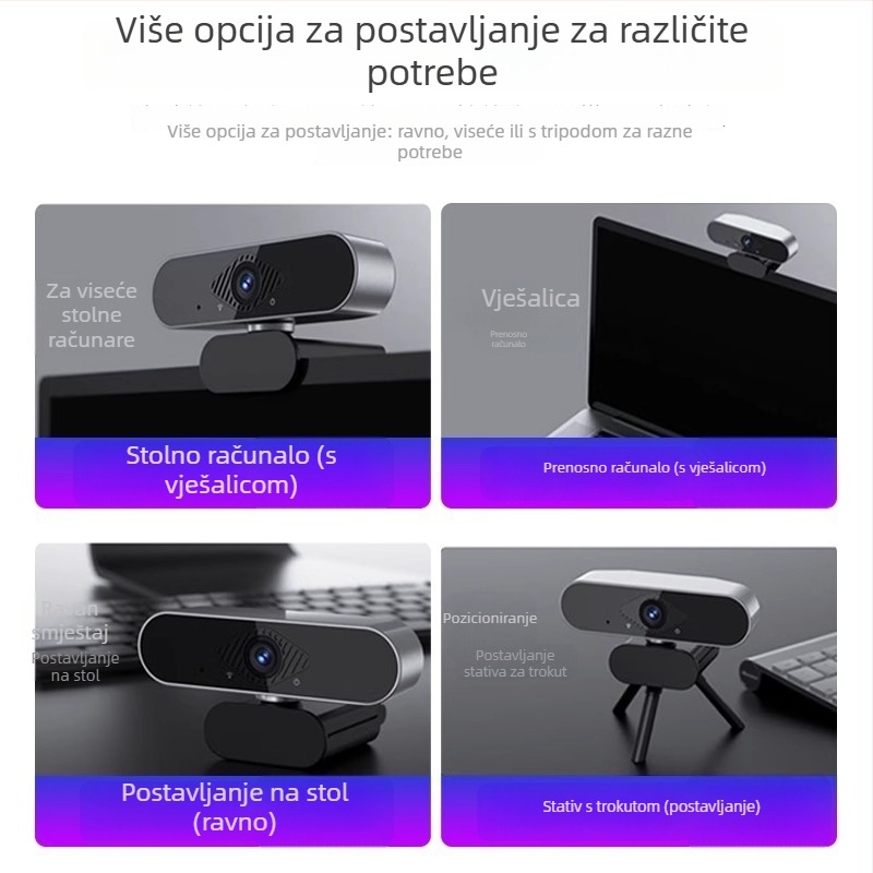 Računalna kamera s 4K videom, autofokusom, ugrađenim mikrofonom, USB 2.0, 30fps