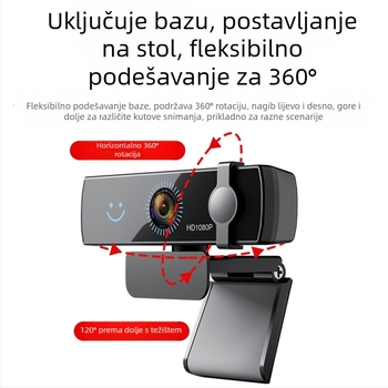 HD USB 2.0 web kamera s autofokusom i ugrađenim mikrofonom, bez upravljačkih programa