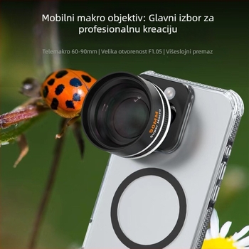 FST Makro leća za mobilni telefon – 90 mm žarišna duljina, 67 mm navoj filtra, kompatibilan s 95% modela mobitela