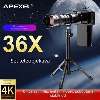 Apexel Vanjski telefoto objektiv za mobitel, Model Apl-js36xjj04/apl-js36xjj020, Univerzalna kompatibilnost s mobitelima