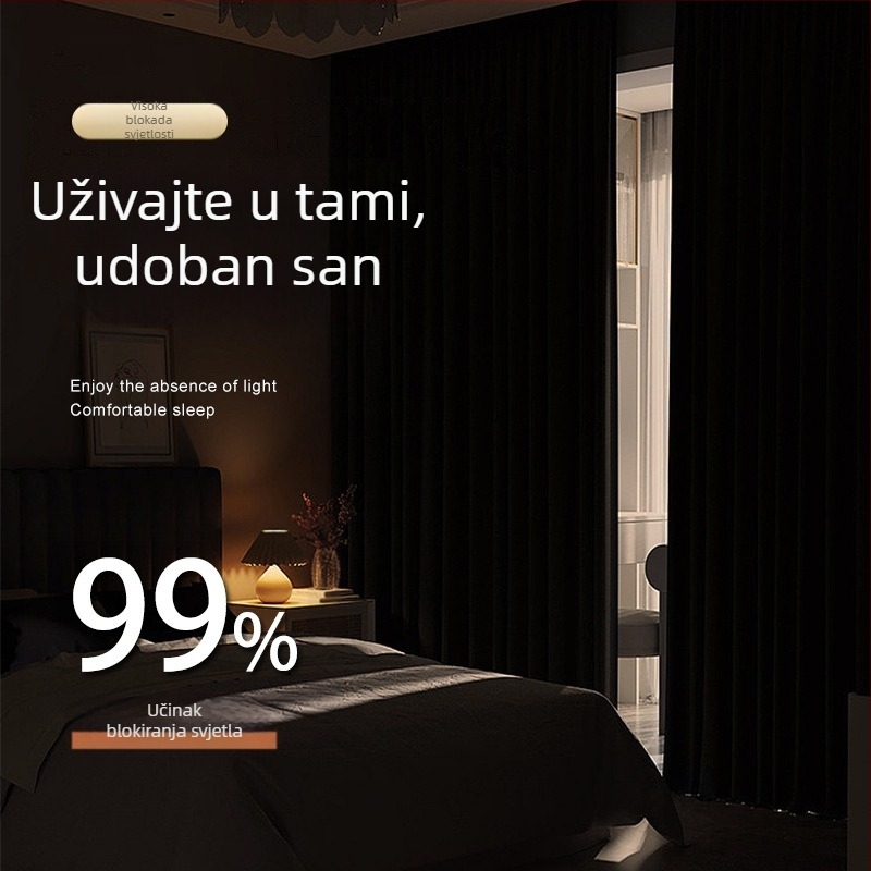 Plisirane poliester zavjese za blackout sa visokim zatamnjenjem 70-90%, moderni minimalistički stil, pogodné za različite vrste prozora