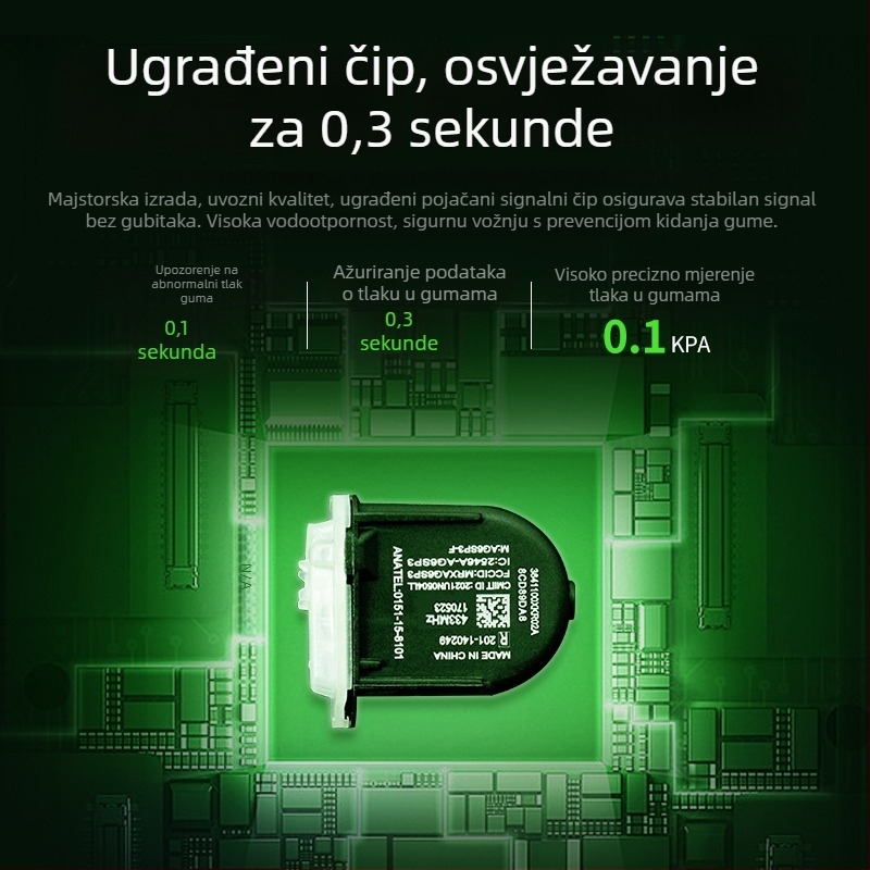 TPMS senzor tlaka guma F2GT-1A180-CB/DC – digitalni zaslon, dizajn olovka, raspon tlaka 0-3.58 bar, visoka preciznost, za Ford Lincoln 2015-2019