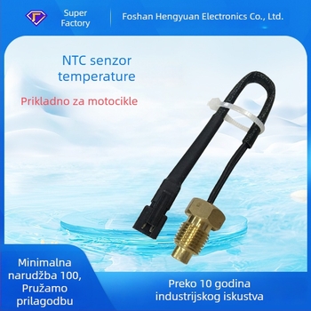 Termistorski senzor temperature s mosadnim navojem i sondom, 50K 3950, HY-TB073-SM-2A-50K za temperaturu vode motocikla