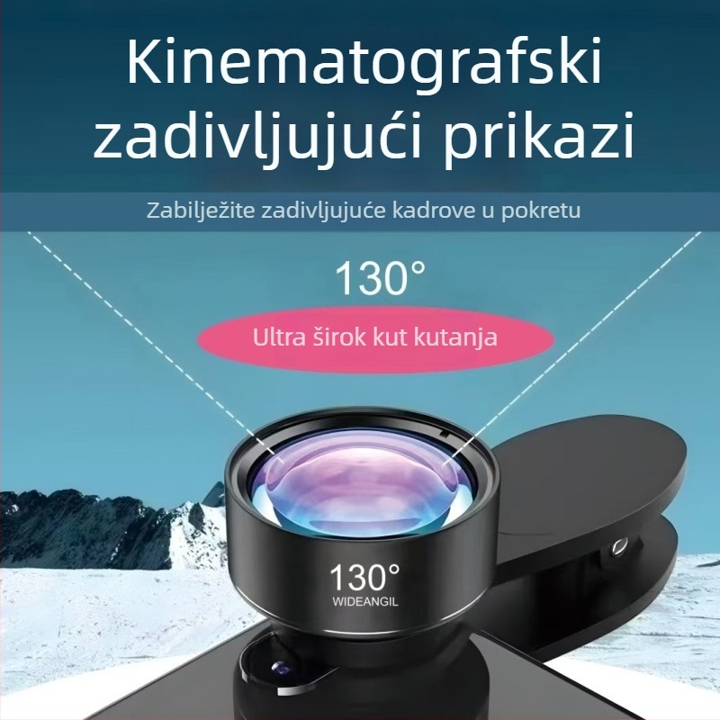 Hongguan HD širokokutni objektiv 130° – univerzalna kompatibilnost