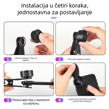 Trojni objektiv za mobitel: širokokutni, makro i fisheye uz univerzalnu kompatibilnost