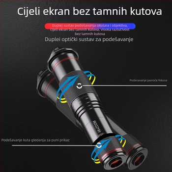 Vanjski teleobjektiv za mobitel, model W48, metalni teleskopni objektiv, univerzalna kompatibilnost za pametne telefone