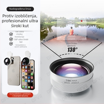 Demaxi Universal optički stakleni objektiv za mobitel — 10K HD širokokutni objektiv za ljepotu, kompatibilan s Apple, Huawei, Oppo, Vivo, Xiaomi i većinom pametnih telefona