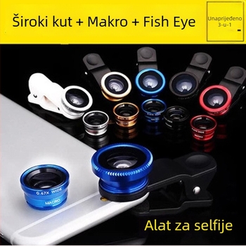 Klip objektiv za mobitel: 180° fisheye, široki kut i makro – tri u jednom za selfie