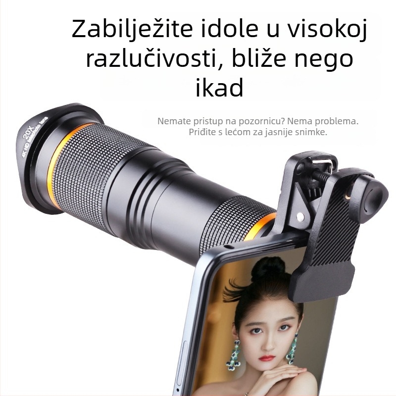 20X telefoto monocularni objektiv za mobilni telefon za fotografiju, opća kompatibilnost