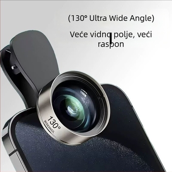 SUPMANGO ZJ-9K 9K širokokutni objektiv za prijenos uživo, univerzalna kompatibilnost s Apple i Huawei uređajima, ultra jasna slika, sprječava izobličenja, selfiji, 90 g, 100 kom