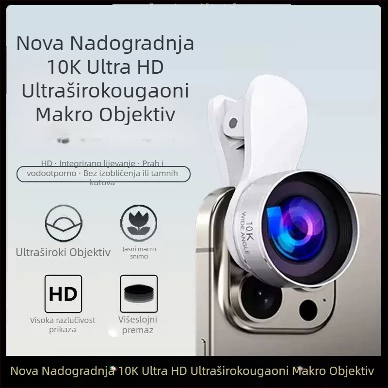 SUPMANGO ZJ-9K 9K širokokutni objektiv za prijenos uživo, univerzalna kompatibilnost s Apple i Huawei uređajima, ultra jasna slika, sprječava izobličenja, selfiji, 90 g, 100 kom