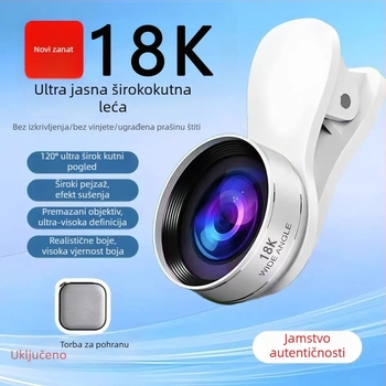 Ultra-čisti širokokutni objektiv 36K18K10K za mobitel, za snimanje i prijenos uživo, vanjska selfie kamera, univerzalno. Model: K-10; Brend: Other; Univerzalna kompatibilnost; Ovlaštena privatna robna marka: Da