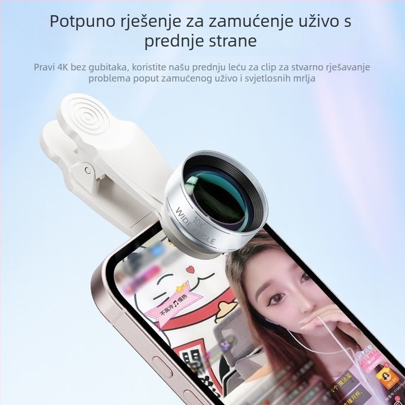 Prednji ultraširokokutni objektiv za mobitel – visoka razlučivost, anti-deformacija, stabilizacija slike, ljepota selfija (Model R431, Marka New ruijie, Kompatibilno s ULT-UNITE, Opća namjena)
