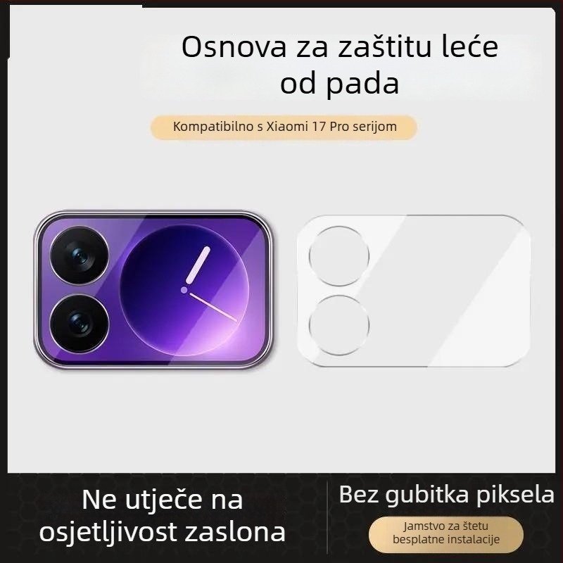 Set zaštitnih folija za Xiaomi 17 Pro / 17 Pro Max: folija za objektiv, tvrdo kaljeno staklo za stražnji zaslon, HD oštrina, zaštita od pada za sekundarni zaslon